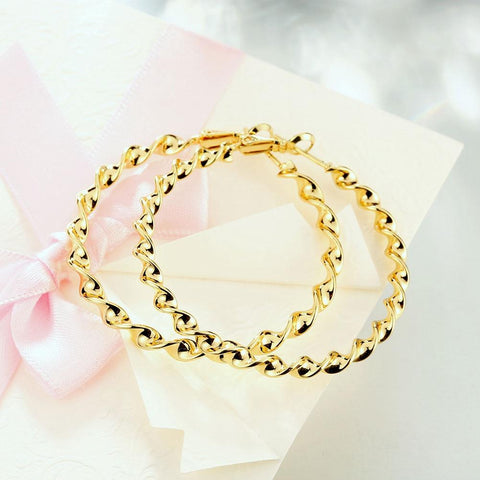2" Twist Hoop Earrings in 18K Gold Plated, Hoop Earring, ALILY , ALILY   jewelryjewelry deals, swarovski crystal jewelry, groupon jewelry,, jewelry for mom, 