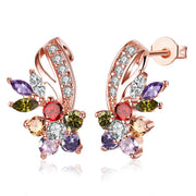 Rainbow Mona Lisa Stud Earring in 18K Rose Gold Plated