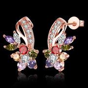 18K Rose Gold Plated Rainbow Earrings Made with Swarovski Elements, , ALILY , ALILY   jewelryjewelry deals, swarovski crystal jewelry, groupon jewelry,, jewelry for mom, 