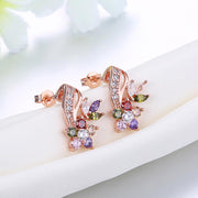 18K Rose Gold Plated Rainbow Earrings Made with Swarovski Elements, , ALILY , ALILY   jewelryjewelry deals, swarovski crystal jewelry, groupon jewelry,, jewelry for mom, 