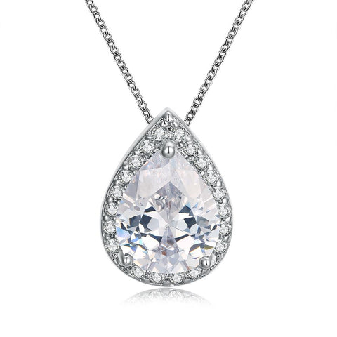 5.00 CT Teardrop Pave Necklace in 18K White Gold Plated, Necklace, ALILY , ALILY   jewelryjewelry deals, swarovski crystal jewelry, groupon jewelry,, jewelry for mom, 