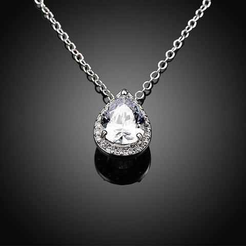 5.00 CT Teardrop Pave Necklace in 18K White Gold Plated, Necklace, ALILY , ALILY   jewelryjewelry deals, swarovski crystal jewelry, groupon jewelry,, jewelry for mom, 