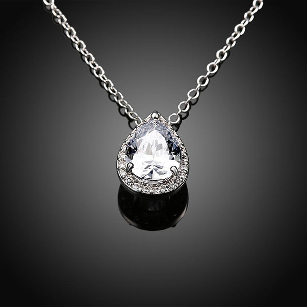 5.00 CT Teardrop Pave Necklace in 18K White Gold Plated, Necklace, ALILY , ALILY   jewelryjewelry deals, swarovski crystal jewelry, groupon jewelry,, jewelry for mom, 