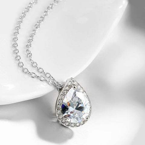 5.00 CT Teardrop Pave Necklace in 18K White Gold Plated, Necklace, ALILY , ALILY   jewelryjewelry deals, swarovski crystal jewelry, groupon jewelry,, jewelry for mom, 