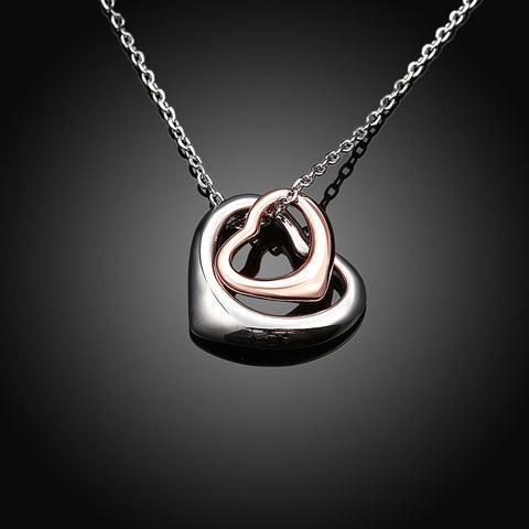 Classic 2 PC Heart Necklace 18", Necklace, ALILY , ALILY   jewelryjewelry deals, swarovski crystal jewelry, groupon jewelry,, jewelry for mom, 