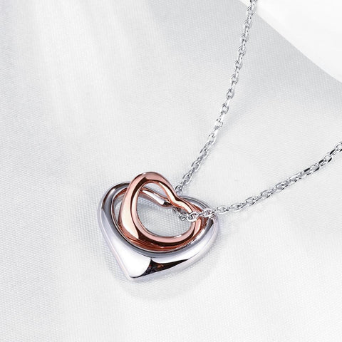 Duo Hearts Shaped in 14K Gold, Necklaces, ALILY , ALILY   jewelryjewelry deals, swarovski crystal jewelry, groupon jewelry,, jewelry for mom, 