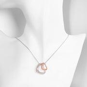 Double Heart Necklace in 18K Rose Gold Plated