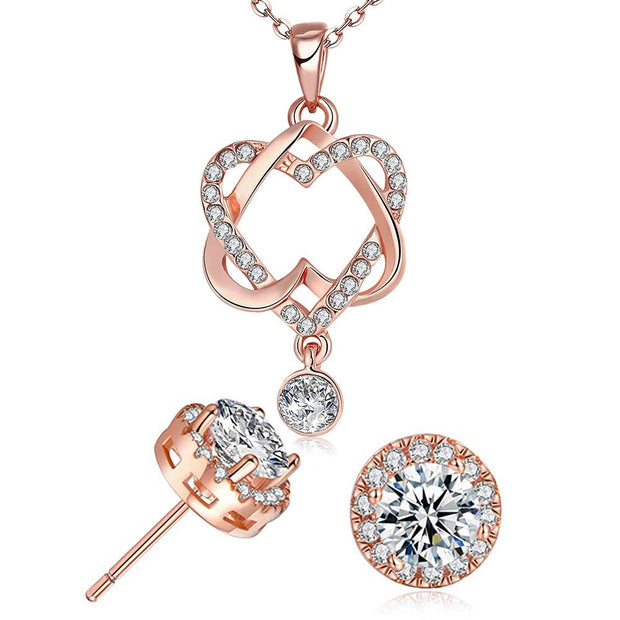 14K Rose Gold Plating White  Pav&