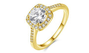 18K Gold-Plated Halo Ring Made with Swarovski Elements with Free Swarovski Elements Studs, , ALILY , ALILY   jewelryjewelry deals, swarovski crystal jewelry, groupon jewelry,, jewelry for mom, 