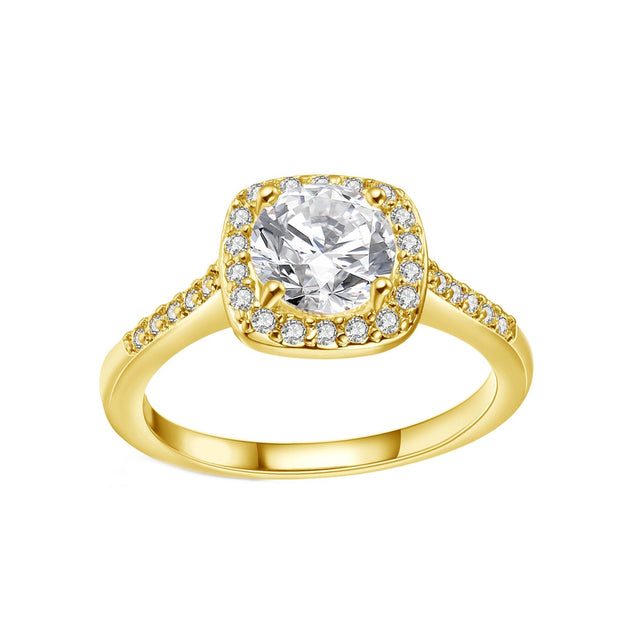 18K White Gold Plated Swarovski Crystal Halo Ring - 3 Colors Available, , ALILY , ALILY   jewelryjewelry deals, swarovski crystal jewelry, groupon jewelry,, jewelry for mom, 