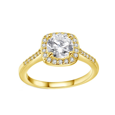 18K White Gold Plated Swarovski Crystal Halo Ring - 3 Colors Available, , ALILY , ALILY   jewelryjewelry deals, swarovski crystal jewelry, groupon jewelry,, jewelry for mom, 
