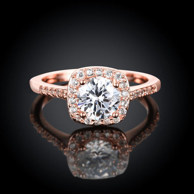 18K White Gold Plated Swarovski Crystal Halo Ring - 3 Colors Available, , ALILY , ALILY   jewelryjewelry deals, swarovski crystal jewelry, groupon jewelry,, jewelry for mom, 