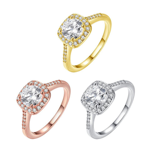 18K Gold-Plated Halo Ring Made with Elements - ALILY 