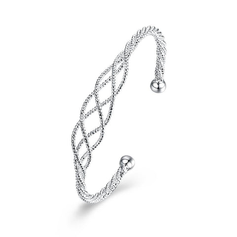 Silver Plated Intertwined Honeycomb Matrix Women&