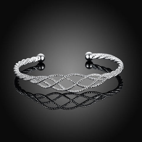 Silver Plated Intertwined Honeycomb Matrix Women&