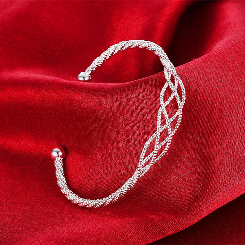 Silver Plated Intertwined Honeycomb Matrix Women&