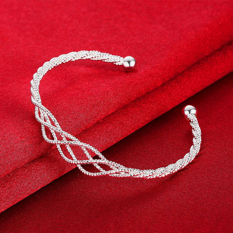 Silver Plated Intertwined Honeycomb Matrix Women&