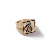 Father's Day Gift 14K Gold Plating Bee Design Signet Statement Ring