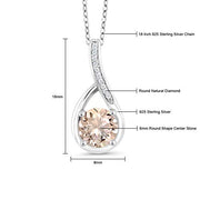 2.00 CTTW Morganite Princess Cut Infinity Necklace in 14K White Gold Plating