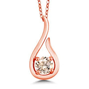 1.60 CTTW Morganite Dangling Harp Pendant Necklace in 14K Rose Gold Plating