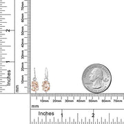 2.60 CTTW Morganite Oval Cut Earrings in 14K White Gold Plating
