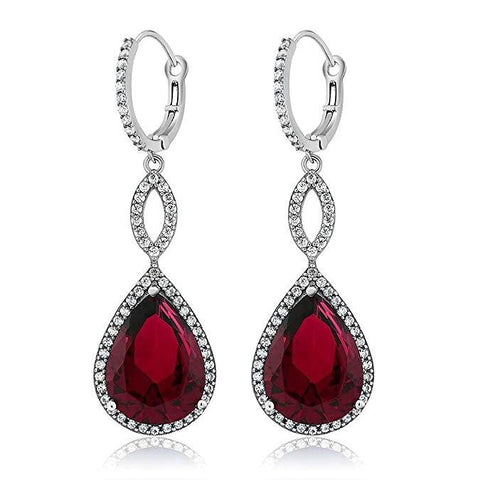 3.55 CTTW Pear Cut Gemstone Infinity Drop Earrings Made with Swarovski Elements, , ALILY , ALILY   jewelryjewelry deals, swarovski crystal jewelry, groupon jewelry,, jewelry for mom, 