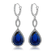 3.55 CTTW Pear Cut Gemstone Infinity Drop Earrings Made with Swarovski Elements, , ALILY , ALILY   jewelryjewelry deals, swarovski crystal jewelry, groupon jewelry,, jewelry for mom, 