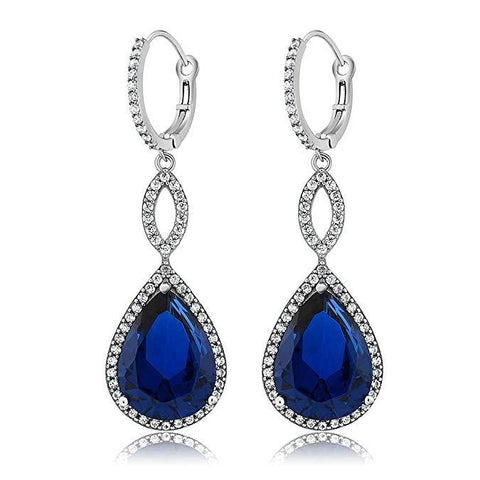 3.55 CTTW Pear Cut Gemstone Infinity Drop Earrings Made with Swarovski Elements, , ALILY , ALILY   jewelryjewelry deals, swarovski crystal jewelry, groupon jewelry,, jewelry for mom, 