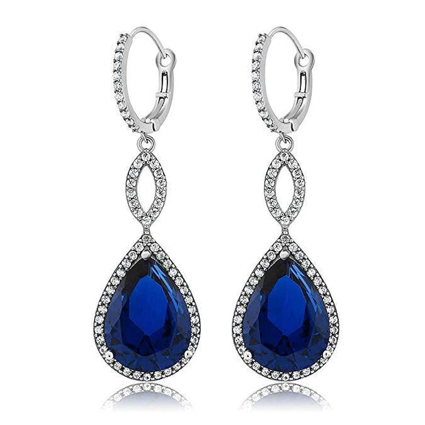3.55 CTTW Pear Cut Gemstone Infinity Drop Earrings Made with Swarovski Elements, , ALILY , ALILY   jewelryjewelry deals, swarovski crystal jewelry, groupon jewelry,, jewelry for mom, 