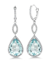 Blue Topaz Pave Teardrop Infinity Drop Embellished with Swarovski Crystals in 18K White Gold Plated, Earring, ALILY , ALILY   jewelryjewelry deals, swarovski crystal jewelry, groupon jewelry,, jewelry for mom, 