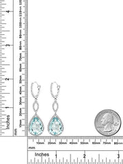 Blue Topaz Pave Teardrop Infinity Drop Embellished with Swarovski Crystals in 18K White Gold Plated, Earring, ALILY , ALILY   jewelryjewelry deals, swarovski crystal jewelry, groupon jewelry,, jewelry for mom, 