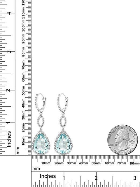 Blue Topaz Pave Teardrop Infinity Drop Embellished with Swarovski Crystals in 18K White Gold Plated, Earring, ALILY , ALILY   jewelryjewelry deals, swarovski crystal jewelry, groupon jewelry,, jewelry for mom, 