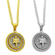 Elements My Angel Circular Pendant Necklace in 14K Gold Plating - Two Options Available