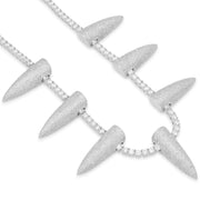 Pave Spike Necklace Embellished with  Crystals in 18K White Gold Plated