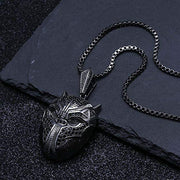 Black Iced Out Crystal Pav'e Panther Pendant Necklace