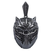 Black Iced Out Crystal Pav'e Panther Pendant Necklace