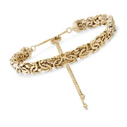 Sleek 14K Gold Plating Byzantine Italian Design Pull Clasp Bracelet