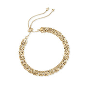 Sleek 14K Gold Plating Byzantine Italian Design Pull Clasp Bracelet