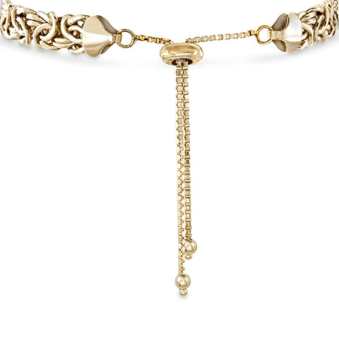 Sleek 14K Gold Plating Byzantine Italian Design Pull Clasp Bracelet