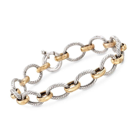 Gold and Silver Links Bracelet in 18K Gold Plated, Bracelet, ALILY , ALILY   jewelryjewelry deals, swarovski crystal jewelry, groupon jewelry,, jewelry for mom, 