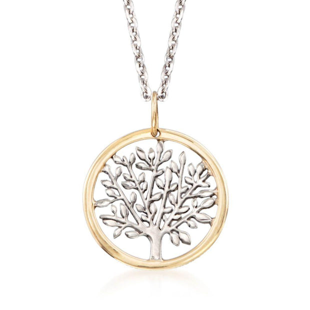 Classic Essential Tree Of Life Circular Pendant Necklace in 14K Gold Plating (Options Available), , ALILY , ALILY   jewelryjewelry deals, swarovski crystal jewelry, groupon jewelry,, jewelry for mom, 