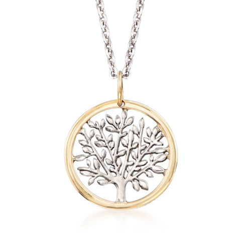 Gold Edge Praying to the Tree of Life Necklace in 18K Gold Plated, Necklace, ALILY , ALILY   jewelryjewelry deals, swarovski crystal jewelry, groupon jewelry,, jewelry for mom, 