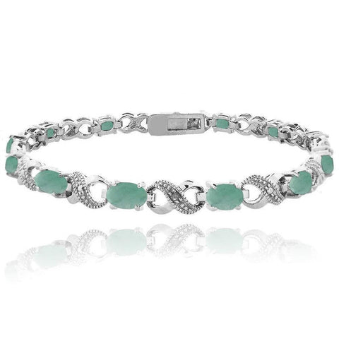 Genuine Oval Cut 6.00 CTTW Gemstone Infinity Shaped Bracelet in 18K White Gold, , ALILY , ALILY   jewelryjewelry deals, swarovski crystal jewelry, groupon jewelry,, jewelry for mom, 