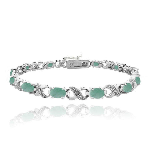 Vivid Austrian Oval Cut Multi-Stoned Infinity Design Silver Plated Bracelet - Multiple Options ITALY Design