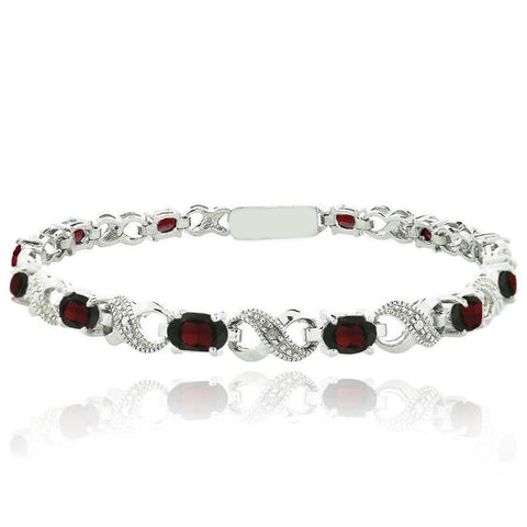 Genuine Oval Cut 6.00 CTTW Gemstone Infinity Shaped Bracelet in 18K White Gold, , ALILY , ALILY   jewelryjewelry deals, swarovski crystal jewelry, groupon jewelry,, jewelry for mom, 