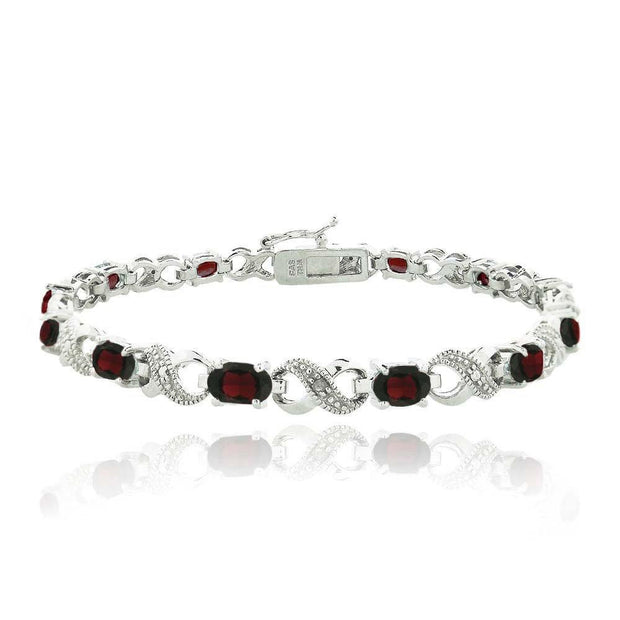 10.00 CT Genuine Ruby Infinity Bracelet Embellished with Swarovski Crystals in 18K White Gold Plated, Bracelet, ALILY , ALILY   jewelryjewelry deals, swarovski crystal jewelry, groupon jewelry,, jewelry for mom, 