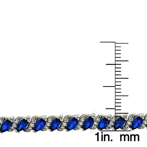 20.00 CT Genuine Sapphire Vine Bracelet Embellished with Swarovski Crystals in 18K White Gold Plated, Bracelet, ALILY , ALILY   jewelryjewelry deals, swarovski crystal jewelry, groupon jewelry,, jewelry for mom, 