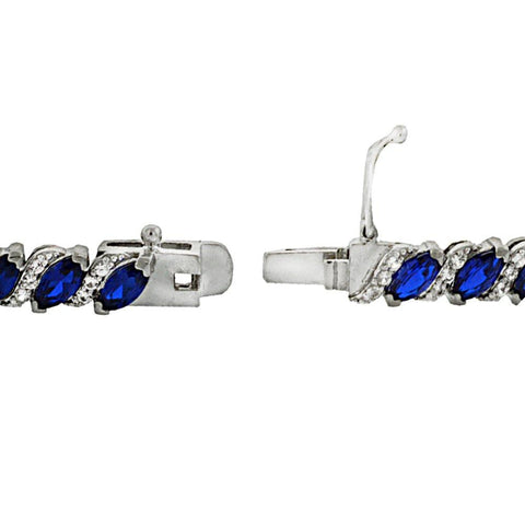 20.00 CT Genuine Sapphire Vine Bracelet Embellished with Swarovski Crystals in 18K White Gold Plated, Bracelet, ALILY , ALILY   jewelryjewelry deals, swarovski crystal jewelry, groupon jewelry,, jewelry for mom, 