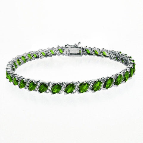 20.00 CT Genuine Emerald Vine Bracelet Embellished with Swarovski Crystals in 18K White Gold Plated, Bracelet, ALILY , ALILY   jewelryjewelry deals, swarovski crystal jewelry, groupon jewelry,, jewelry for mom, 