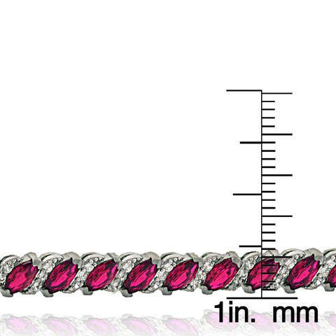20.00 CT Genuine Pink Topaz Vine Bracelet Embellished with Swarovski Crystals in 18K White Gold Plated, Bracelet, ALILY , ALILY   jewelryjewelry deals, swarovski crystal jewelry, groupon jewelry,, jewelry for mom, 